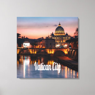 Impressão Em Tela Cidade vaticano À Noite Igreja Católica Romana