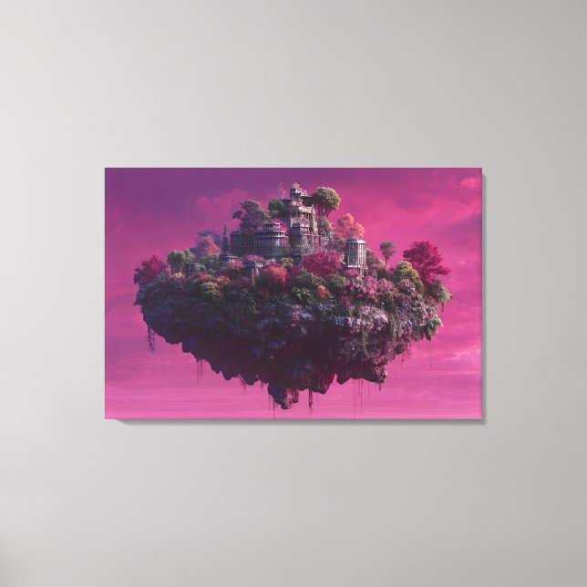 Impressão Em Tela Cidadela do Céu de Flor de Rosa (Frente)