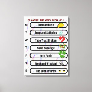 Impressão Em Tela Cilantro - A Semana do Inferno Engraçado Anti-Cila