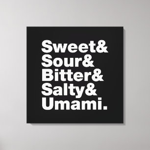 Impressão Em Tela Cinco gostos básicos