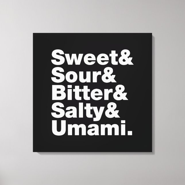 Impressão Em Tela Cinco gostos básicos (Frente)