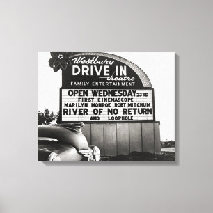 Impressão Em Tela Cinema Drive-In, 1954