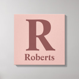 Impressão Em Tela Cinnamon Rosa inicial/nome/família