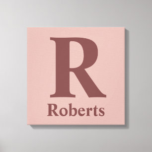 Impressão Em Tela Cinnamon Rosa inicial/nome/família