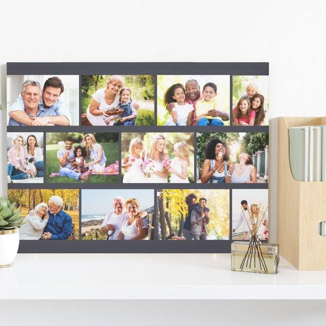 Impressão Em Tela Cinza moderna de 12 Fotografias de Masonry Grid, C (Criador carregado)