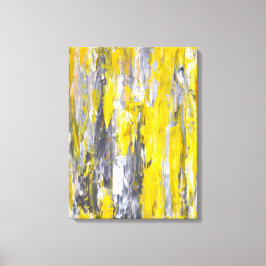 Impressão Em Tela cinza 'Nail It' e Arte Abstrato amarela