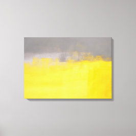 Impressão Em Tela cinza Simples e Arte Amarela