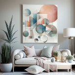 Impressão Em Tela Cinza Teal Blue Beige Rust Red Abstrato Art Padrão<br><div class="desc">Entra num mundo onde a simplicidade encontra sofisticação com este estilo vintage minimalista Bauhaus inspirou arte canvas. A design incorpora o princípio Bauhaus da forma a seguir à função, apresentando uma estética limpa e geométrica que é eterno e moderna. A arte canvas é uma celebração da beleza minimalista, com foco...</div>