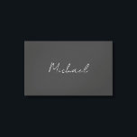 Impressão Em Tela Cinza White Manuscrito Minimalista Seu Nome<br><div class="desc">Você já viu um design tão fino,  bem pensado,  estético e notável? A escolha das letras,  seu tamanho de fonte e a escuridão da cor foram pensadas por muito tempo e desenhadas com grandes esforços. O resultado foi um design tão único que impressionou todos os que o veem.</div>