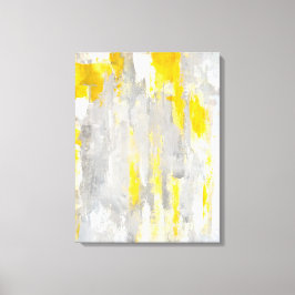 Impressão Em Tela cinzas aleatórias e arte Abstrato amarela