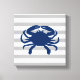 Impressão Em Tela Cinzas de caranguejo azul marinho e tiras brancas (Front)