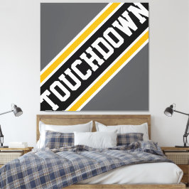 Impressão Em Tela CINZAS Dinâmicas TOUCHDOWN  brancas pretas tiras a