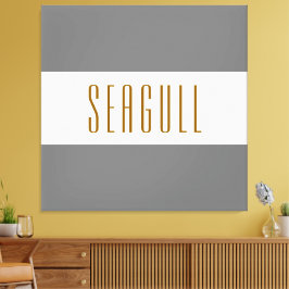 Impressão Em Tela Cinzas Médias Brancas de Verão SEAGULL