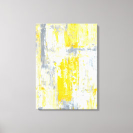 Impressão Em Tela cinzas Totalmente Únicas e Arte Abstrato Amarela