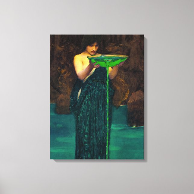 Impressão Em Tela Circe Invidiosa, 1892, por John William Waterhouse (Frente)