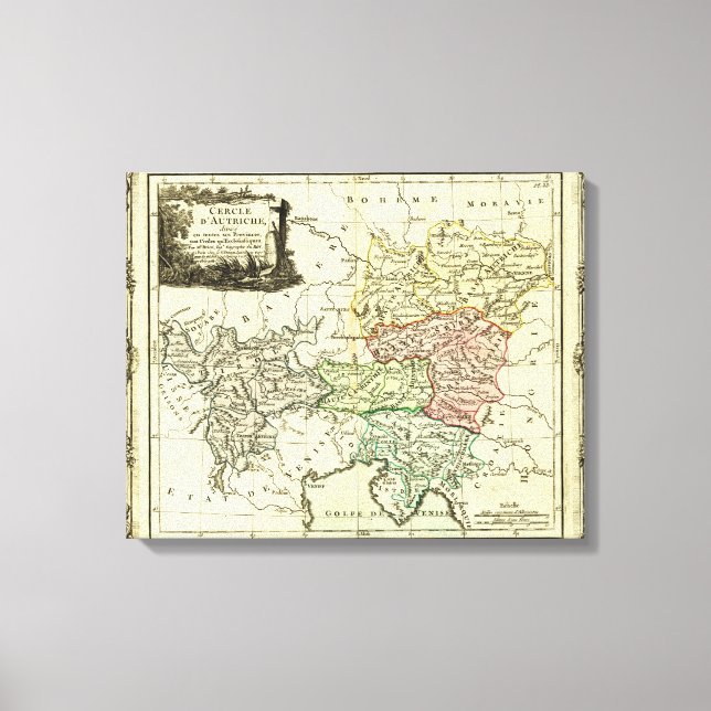 Impressão Em Tela Círculo Austríaco do Mapa do Sacro Império Romano (Frente)