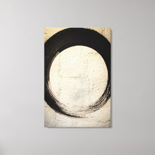 Impressão Em Tela Círculo Enso Japonês Minimalista Abstrato Wabi-Sab