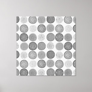 Impressão Em Tela Círculo Escandinavo Pontos Mandala Padrão 3