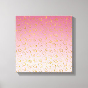 Impressão Em Tela Círculos Chic Ouro Pink Ombre