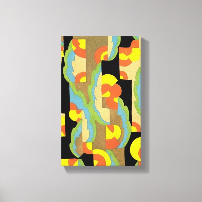 Impressão Em Tela Círculos de Deco de Arte Retroativa Nuvens Padrão  (Frente)