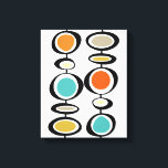 Impressão Em Tela Círculos Funk Meio século Retro Colorido Moderno<br><div class="desc">Esta fabulosa tela de desenho moderna de meio século apresenta dois conjuntos de círculos de abstrato escondido nas cores azul turquesa,  dois tons de laranja,  creme,  verde abacate,  ouro e preto. Isso vai fazer uma adição colorida à sua decoração!</div>