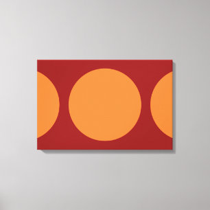 Impressão Em Tela Círculos Laranja em Vermelho