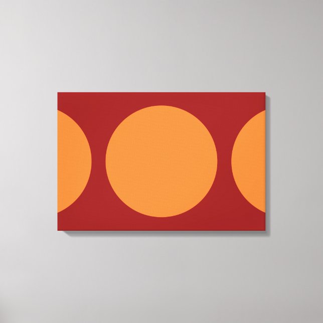 Impressão Em Tela Círculos Laranja em Vermelho (Frente)