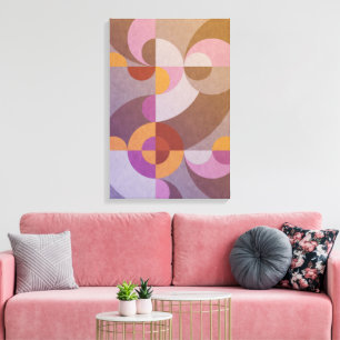 Impressão Em Tela Círculos retros abstratos geométricos em cores
