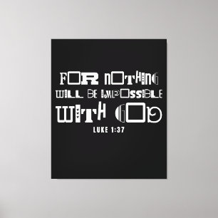 Impressão Em Tela Citação de Bíblia Inspiradora não é impossível