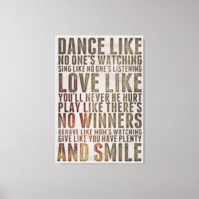 Impressão Em Tela Citação de Vida (Frente)