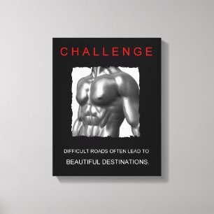 Impressão Em Tela citação do desafio motivador do sucesso desportivo