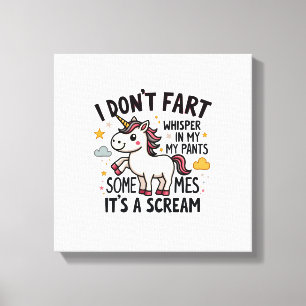 Impressão Em Tela Citação Engraçada do Unicórnio Fart Vintage Unicór
