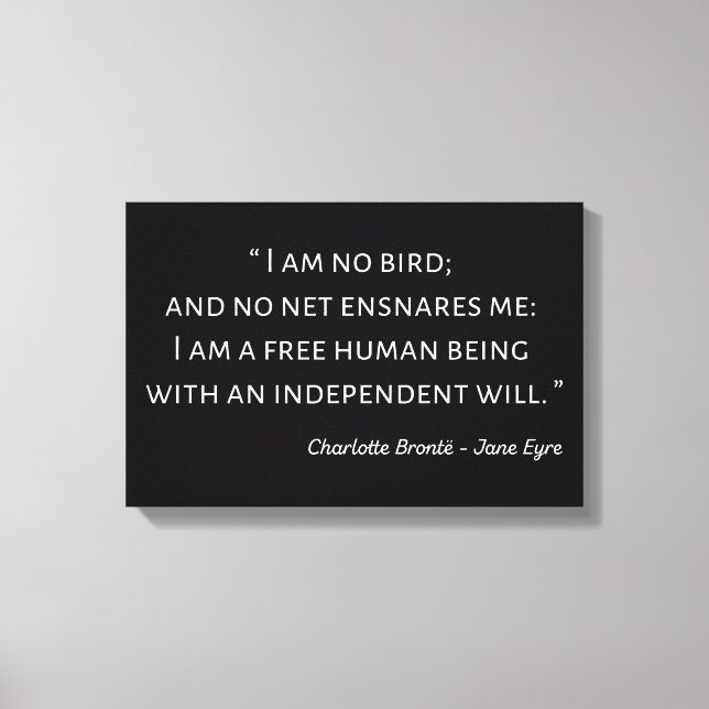 Impressão Em Tela Citação II de Jane Eyre - Estilo Clássico (Frente)