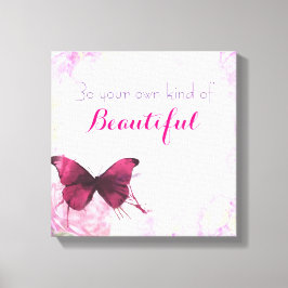 Impressão Em Tela Citação Inspirativa Com Uma Borboleta De Aquarela