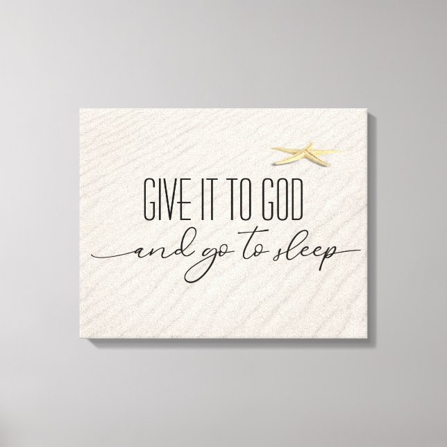 Impressão Em Tela Citação Inspirativa Na Areia De Praia (Frente)