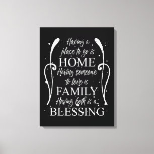 Impressão Em Tela Citação Inspirativa sobre Casa - Família - Ben