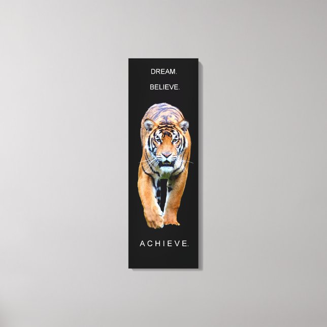 Impressão Em Tela citação motivacional de conquista do tigre (Frente)