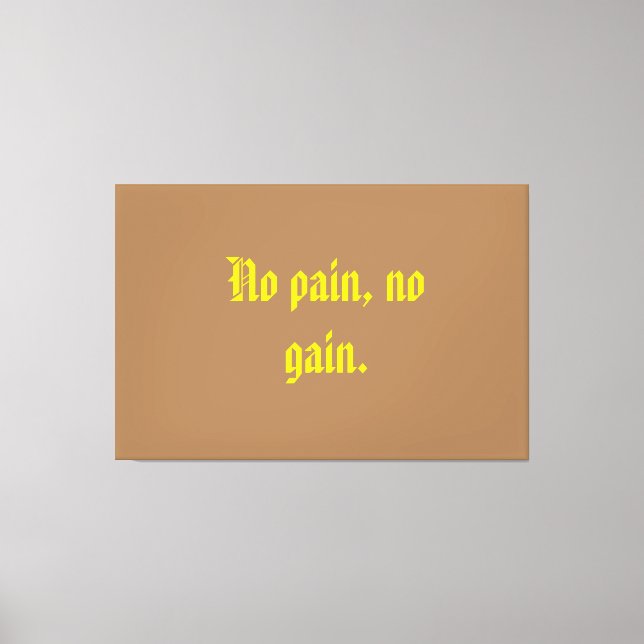 Impressão Em Tela Citações de Motivação GYM E Castanho Claro (Frente)