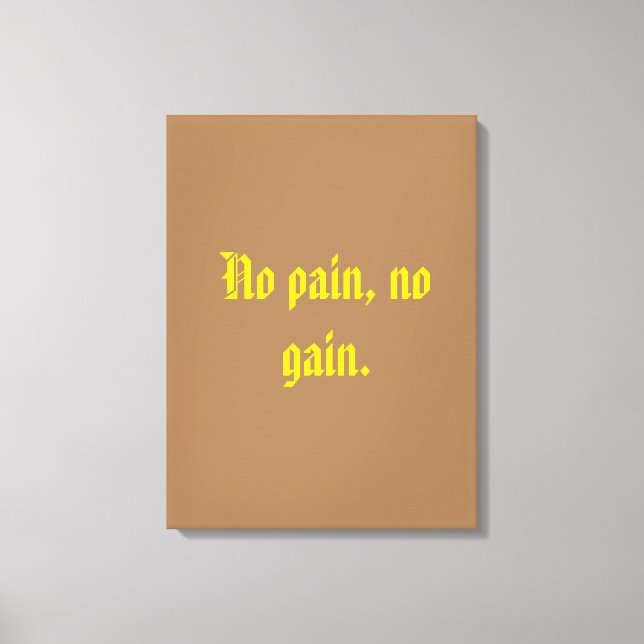 Impressão Em Tela Citações de Motivação GYM E Castanho Claro (Frente)