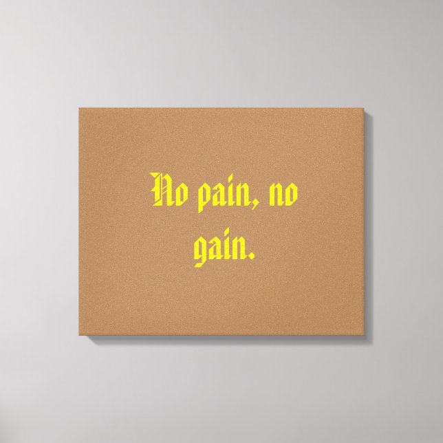 Impressão Em Tela Citações de Motivação GYM E Castanho Claro (Frente)