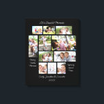 Impressão Em Tela Citações Encantadoras 11 Colagem de Fotos Preta<br><div class="desc">O coração cita 11 nomes de colagem de fotos e o ano preto. Mostre seus momentos favoritos da família com este design de colagem de fotos. Este presente exclusivo e totalmente personalizável para si próprio ou para membros da família apresenta as suas 11 fotos prediletas. Três citações sentimentais são incorporadas,...</div>