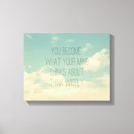 Impressão Em Tela Citações sobre a mente, céu e nuvens, Vintage
