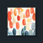 Impressão Em Tela Citrus Season - Coral e Blue Stones<br><div class="desc">Citrus Season II,  por Chariklia Zarris. Aquarelas são usadas para criar várias formas semelhantes a pedra em corais e azuis.</div>