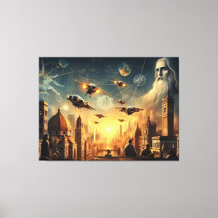 Impressão Em Tela Civilização Antiga Futurista - C Surreal de Ficção