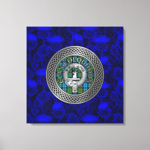 Impressão Em Tela Clan Colquhoun Crest & Tartan Knot sobre o assunto