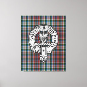 Impressão Em Tela Clan Donnachaidh (Robertson) Crest & Dress Tartan