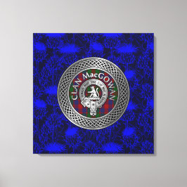 Impressão Em Tela Clan MacGowan Crest & Tartan Knot no Thistle