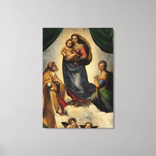 Impressão Em Tela Clássico "Sistine Madonna" (cerca de 1513) de Rafa (Frente)