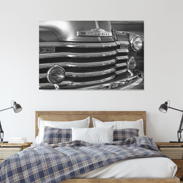 Impressão Em Tela Clássico Vintage Antigo Timer Chevrolet (Insitu(Quarto))