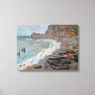 Impressão Em Tela Claude Monet - A praia em Etretat